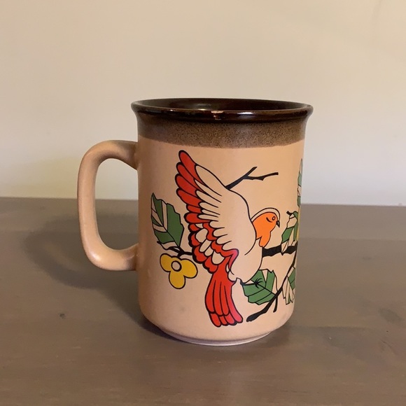 Vintage Northcraft Korea Tan Pottery Bird Mug - Picture 4 of 7